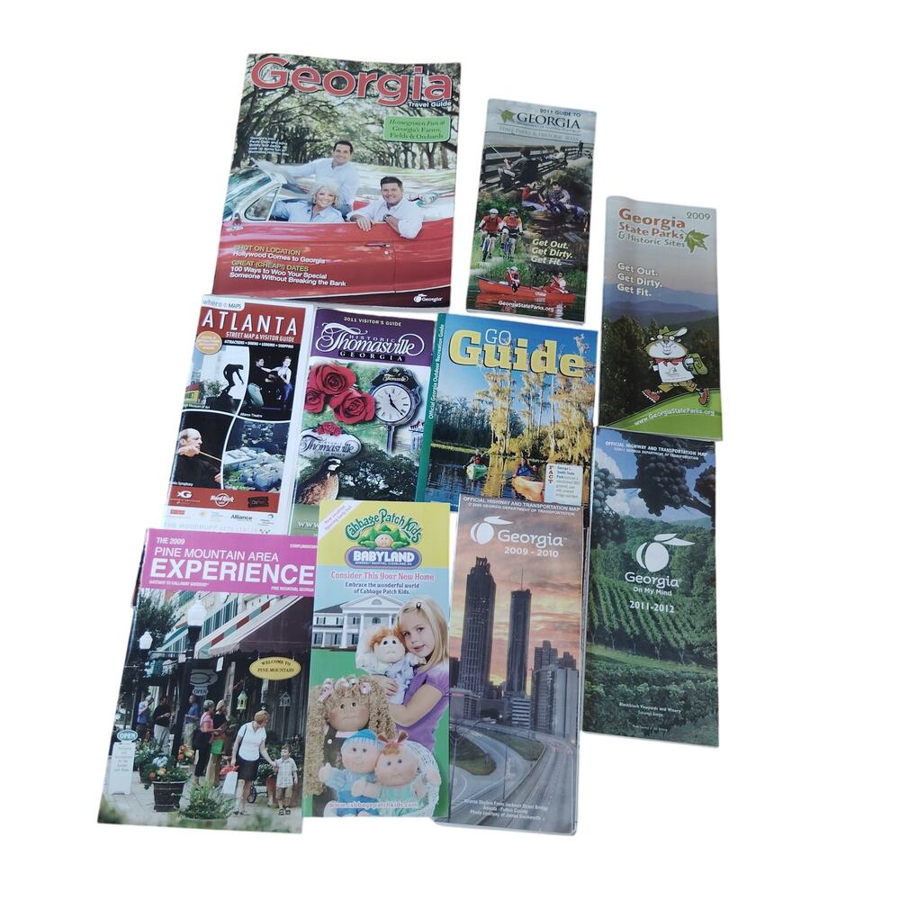 Vintage Georgia State Parks & Travel Ephemera Lot - Guides, Maps, Brochures
